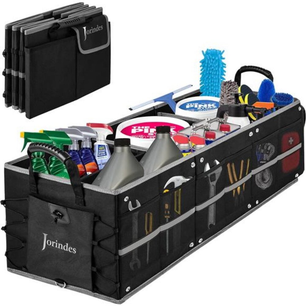 Trunk Organizer With Reflective Stripe For Car,Cargo Organizer For Suv